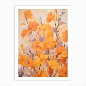 Fall Flower Painting Larkspur 3 Art Print