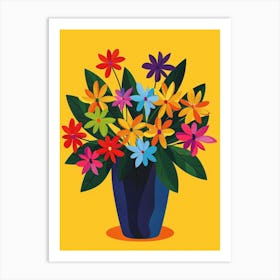 Colorful Flowers In A Vase Art Print