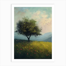 Lone Tree In The Field 1 Art Print