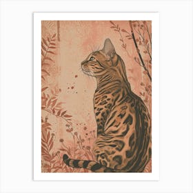 Bengal Cat Japanese Illustration 2 Art Print