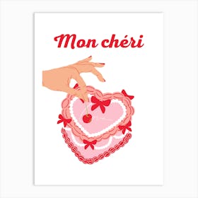 Mon Chéri,Cherry Cake Art Print