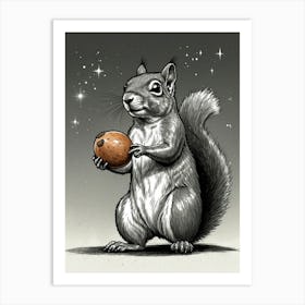 Squirrel With A Walnut Art Print