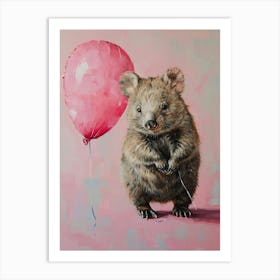 Cute Wombat 1 With Balloon Art Print