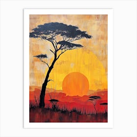 Sunset In The Savannah 34 Art Print