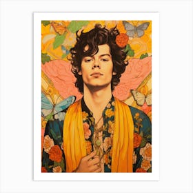 Harry Styles Retro Illustration  2 Art Print