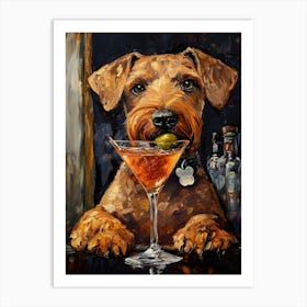 Airedale Welshie At The Bar 9 Art Print