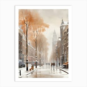 Winter Street In Amsterdam 2 Art Print