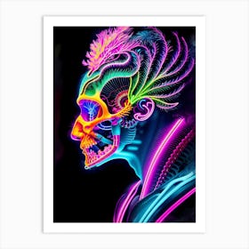 Neon Skull 1 Art Print