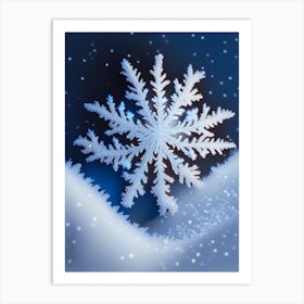 Stellar Dendrites, Snowflakes, Soft Colours Art Print