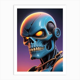 Robot Skull 2 Art Print