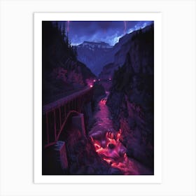 Lightning In The Mountains Art Print