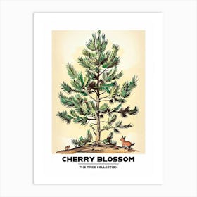 Cherry Blossom Tree Storybook Illustration 2 Poster Art Print