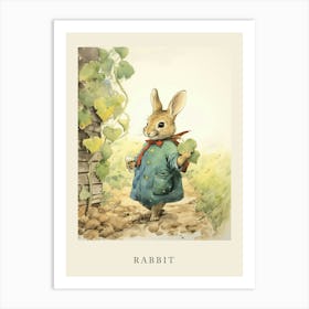 Beatrix Potter Inspired  Animal Watercolour Rabbit 4 Art Print