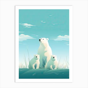 Ice Kingdom King; Polar Bear Family Elegance Art Print