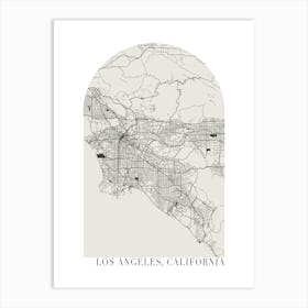 Los Angeles California Boho Minimal Arch Street Map 1 Art Print