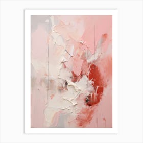 Muted Pink Tones, Abstract Raw Painting 7 Art Print