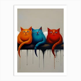 Three Cats Art Print