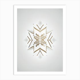 Diamond Dust, Snowflakes, Retro Minimal 3 Art Print