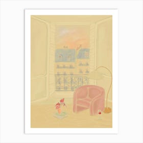 Cozy Paris Window View Art Print