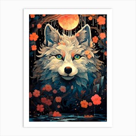 Wolf In The Moonlight Art Print