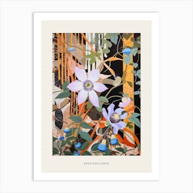 Flower Illustration Passionflower 3 Poster Art Print