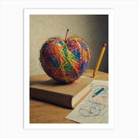 Rainbow Apple Art Print