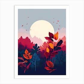 Autumn Leaves In The Forest Art Print