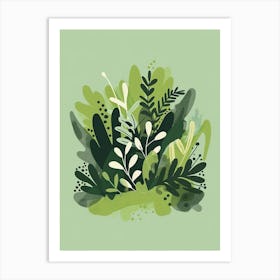 Moss Plant Minimalist Illustration 6 Art Print