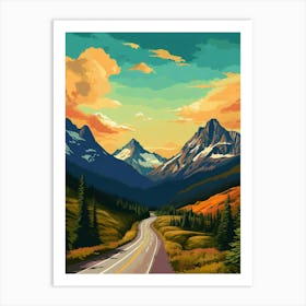 North Cascades National Park Retro Pop Art 1 Art Print