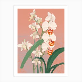 Orchids Flower Big Bold Illustration 1 Art Print