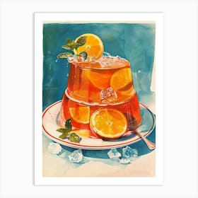 Retro Orange Jelly Vintage Cookbook Inspired 2 Art Print