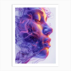 Digital Of A Woman'S Face 1 Art Print