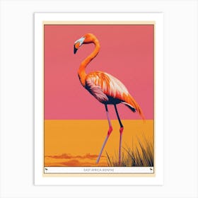 Greater Flamingo East Africa Kenya Tropical Illustration 6 Poster Art Print