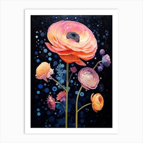 Surreal Florals Ranunculus 1 Flower Painting Art Print