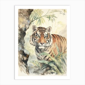 Storybook Animal Watercolour Tiger 1 Art Print