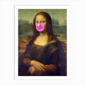 Funny Mona Lisa Bubble Gum Internet Meme Portrait Art Print