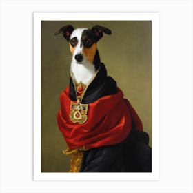 Basenji Renaissance Portrait Oil Painting Art Print