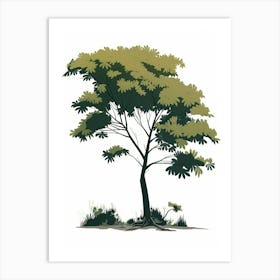 Hemlock Tree Pixel Illustration 4 Art Print