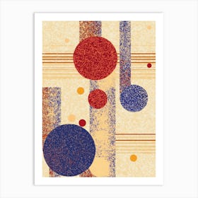 illustration featuring large and small circles 2 Art Print