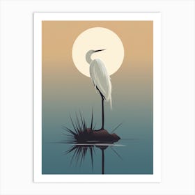 Egret bird Art Print