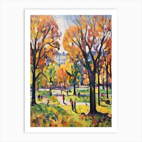 Autumn City Park Painting Kensington Gardens London 1 Art Print