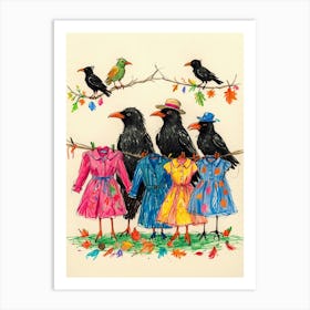 Crows In Dresses Art Print