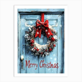 Merry Christmas Door Art Print