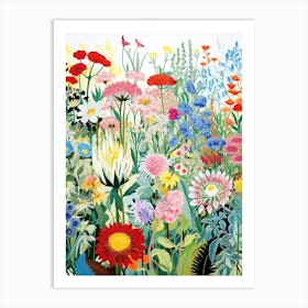 Monets Garden Usa Modern Illustration 3 Art Print