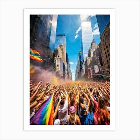 A Jubilant Scene Capturing The Throng Of Illustrations Representing The Vast Spectrum Of The Rainbow (7) Art Print