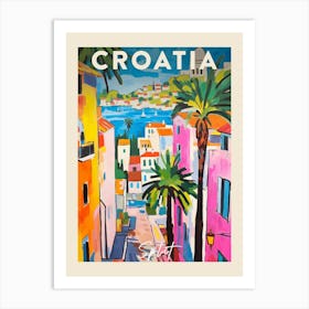 Split Croatia 7 Fauvist Painting Travel Poster Art Print