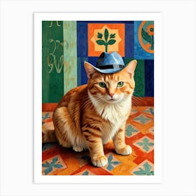 Cat In A Hat Art Print