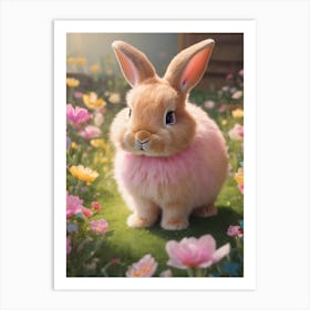 Bunny In Flowers Art Print