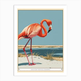 Greater Flamingo Walvis Bay Erongo Namibia Tropical Illustration 2 Poster Art Print