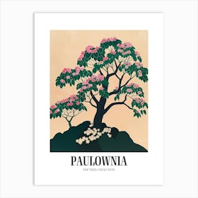 Paulownia Tree Colourful Illustration 1 Poster Art Print